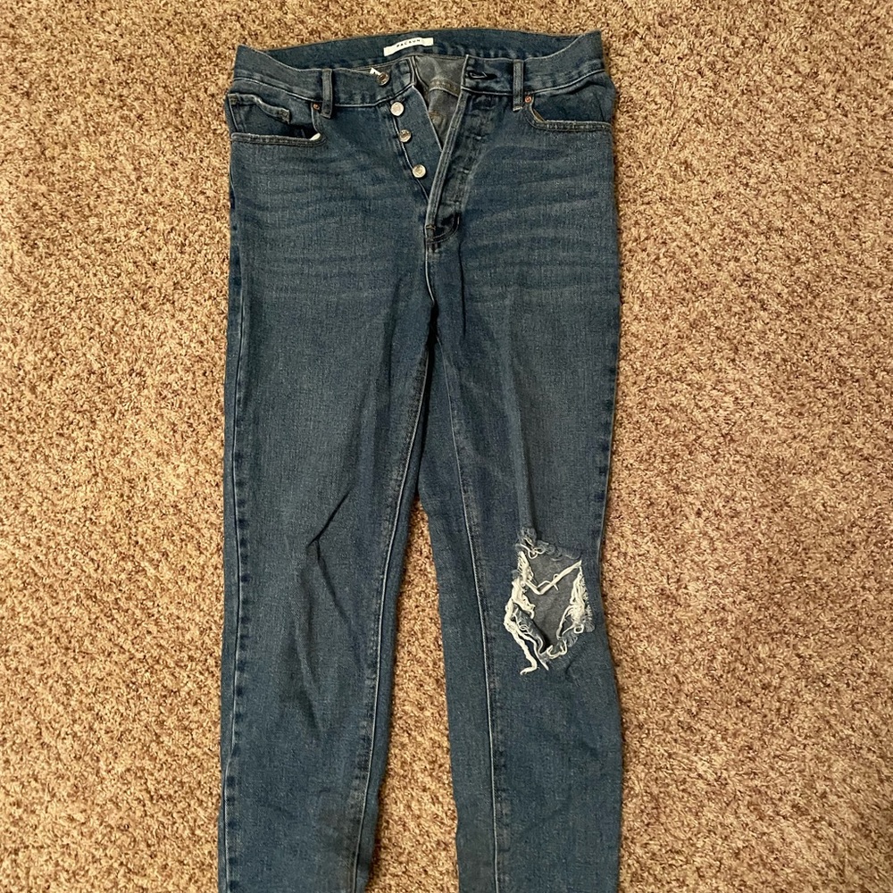 Pacsun Blue Jeans High Wasitrd One Rip